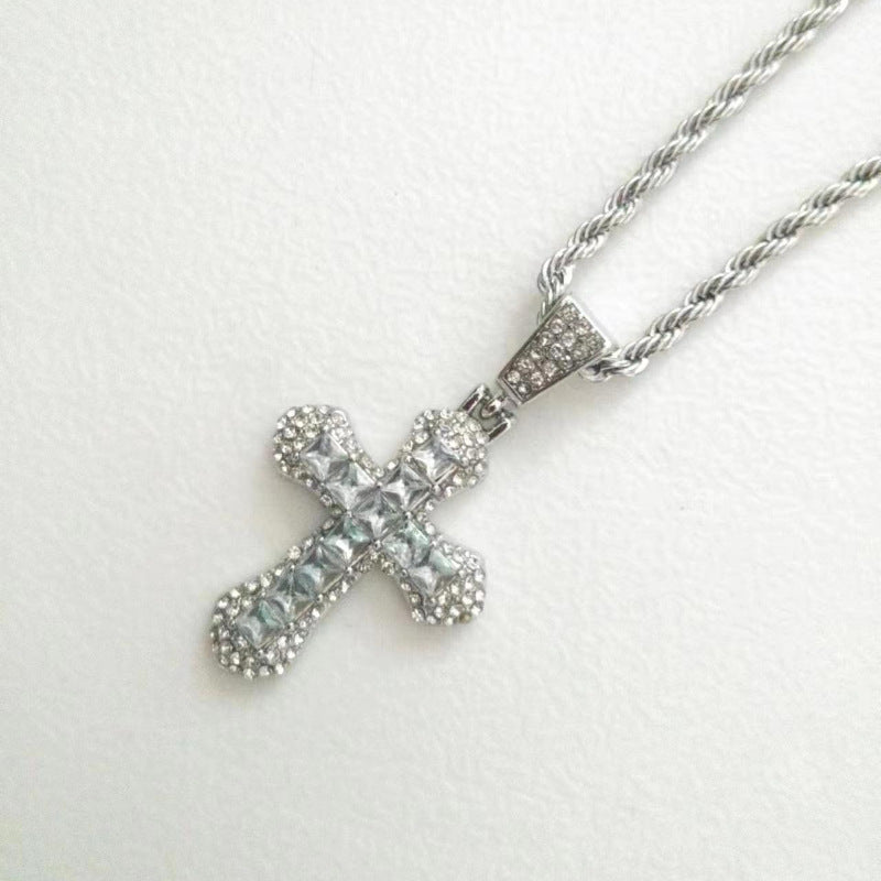 Collares de aleación de aleación de circón de circón de diamante de diamante completo al por mayor